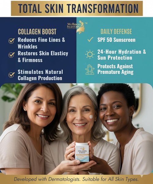 Regine Switzerland Anti-Aging Face Moisturizer - SPF, Collagen & Retinol Cream for Dry Skin | 1.7oz