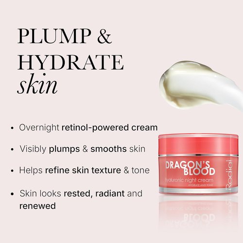 Rodial Dragon's Blood Hyaluronic Night Cream - Deep Hydration & Repair | 1.7 Fl Oz