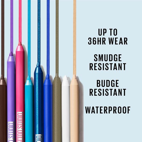 Maybelline Tattoo Studio Waterproof Gel Eyeliner - Long-Lasting 36HR Wear in Biscotti Cream, 1 Count