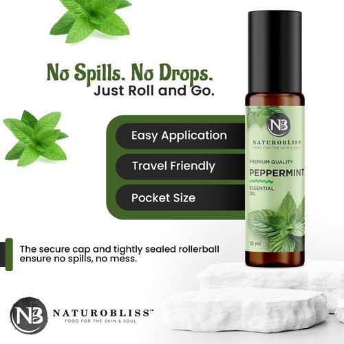 NaturoBliss Peppermint Essential Oil Roll-On - Refreshing Aromatherapy | 10 ml