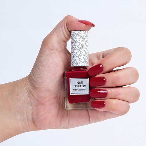 Nail Nourish Nail Enamel Polish - Quick Dry Crimson Hue 35 | Gel Effect & Lustrous Shine, 0.3 oz
