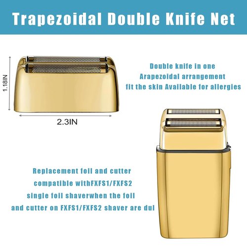 BaBylissPRO Shaver Replacement Foil & Cutters - Compatible with FXFS2 & Double Foil (Gold 2)