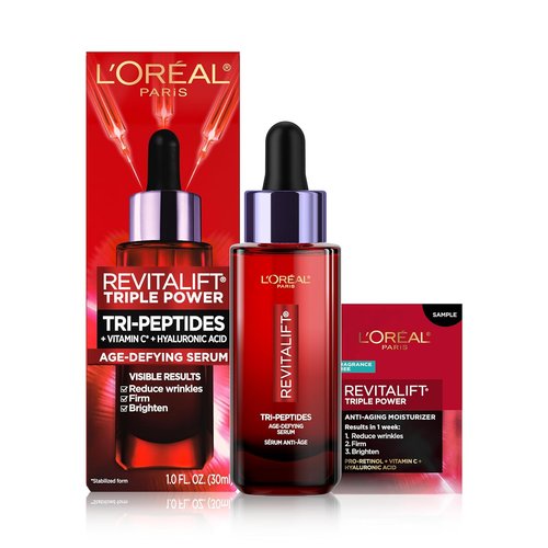 L'Oreal Paris Revitalift Triple Power Face Serum - Anti-Aging Formula for Wrinkle Reduction & Skin Firming
