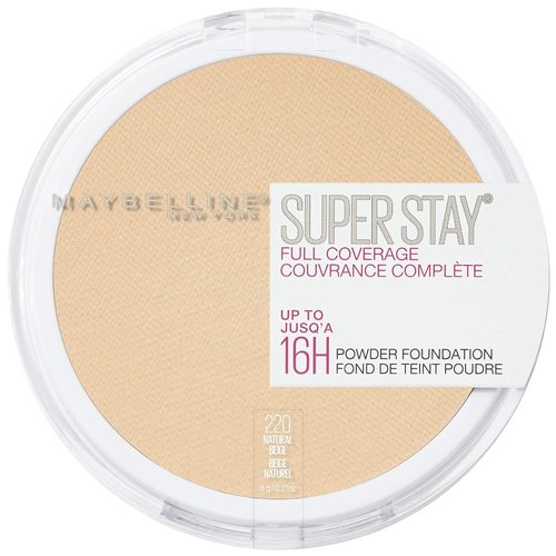 Maybelline Super Stay Powder Foundation - Full Coverage, 16-Hour Wear, Natural Beige, 1 Count