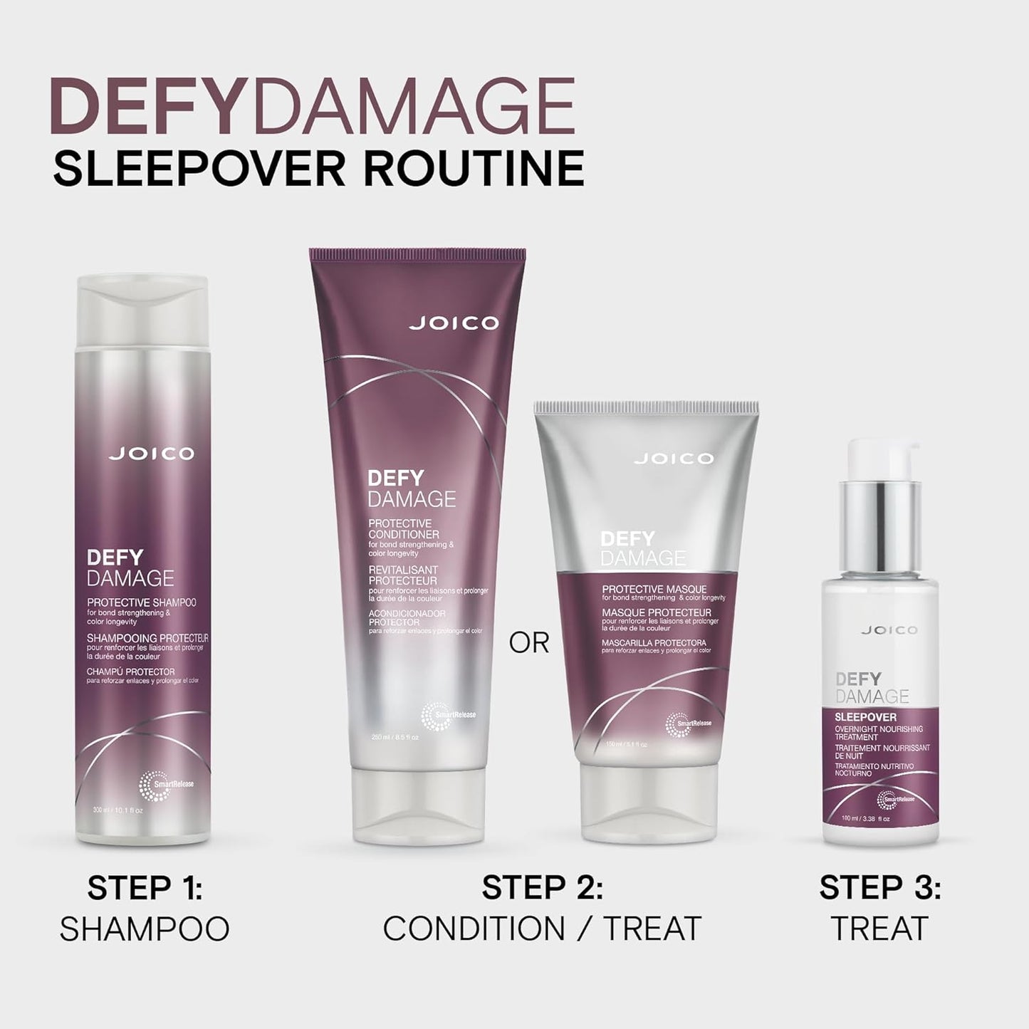 Joico Defy Damage Sleepover Treatment - Nourishing Overnight Formula | Softens, Smooths & Strengthens Hair