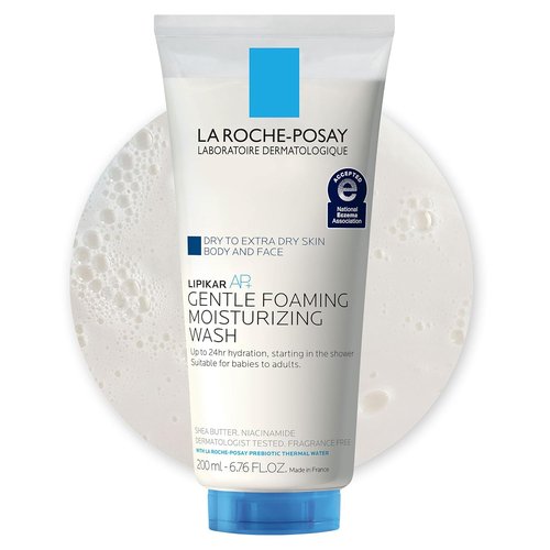 La Roche-Posay Lipikar AP+ Gentle Foaming Body Wash - Moisturizing Formula with Shea Butter & Niacinamide for Dry Skin