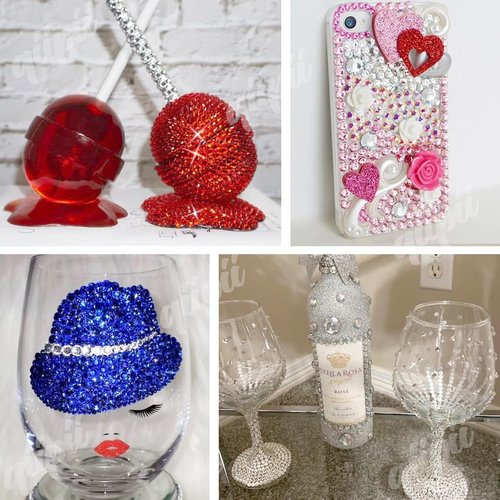 qiipii 20000PCS 24 Color Resin Rhinestones w B7000 Jewelry Glue for Bedazzling Crafting 3mm 4mm Flatback Crystal Stones Rainbow Colorful Gems Diamonds Crystals for Nails Face Makeup Tumblers Crafts