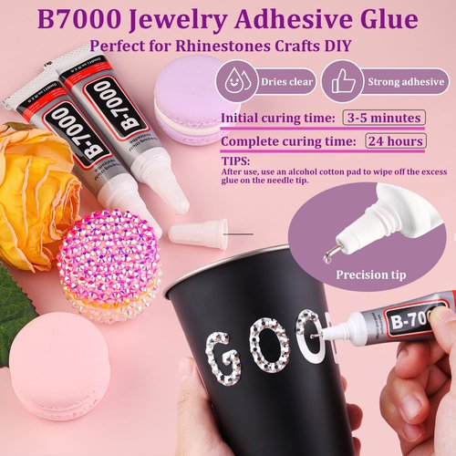 25000Pcs Resin Rhinestones for Crafting, Silver 2-6mm Mixed Sizes Non Hotfix Flatback Gems with 1Pcs Glue, Bedazzling Crystal for DIY Craft Clothing Mugs Tumblers Shoes Fabric Decor Nail Art