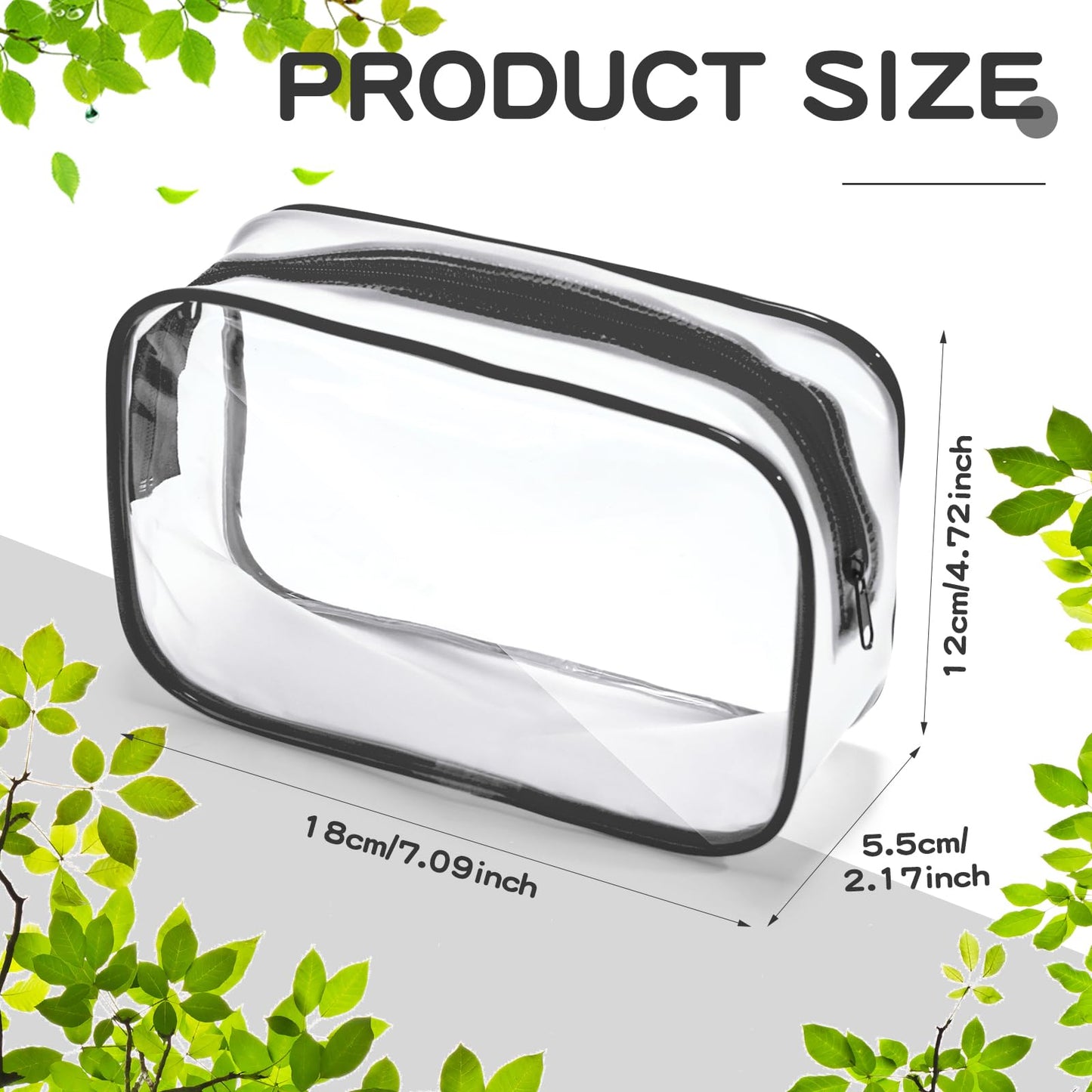 Weewooday 12 Pieces Clear Cosmetics Bag PVC Zippered Clear Toiletry Carry Pouch Cosmetic Makeup Bag Waterproof Makeup Vinyl Plastic Organizer Case for Vacation Bathroom(Multicolor,Medium)