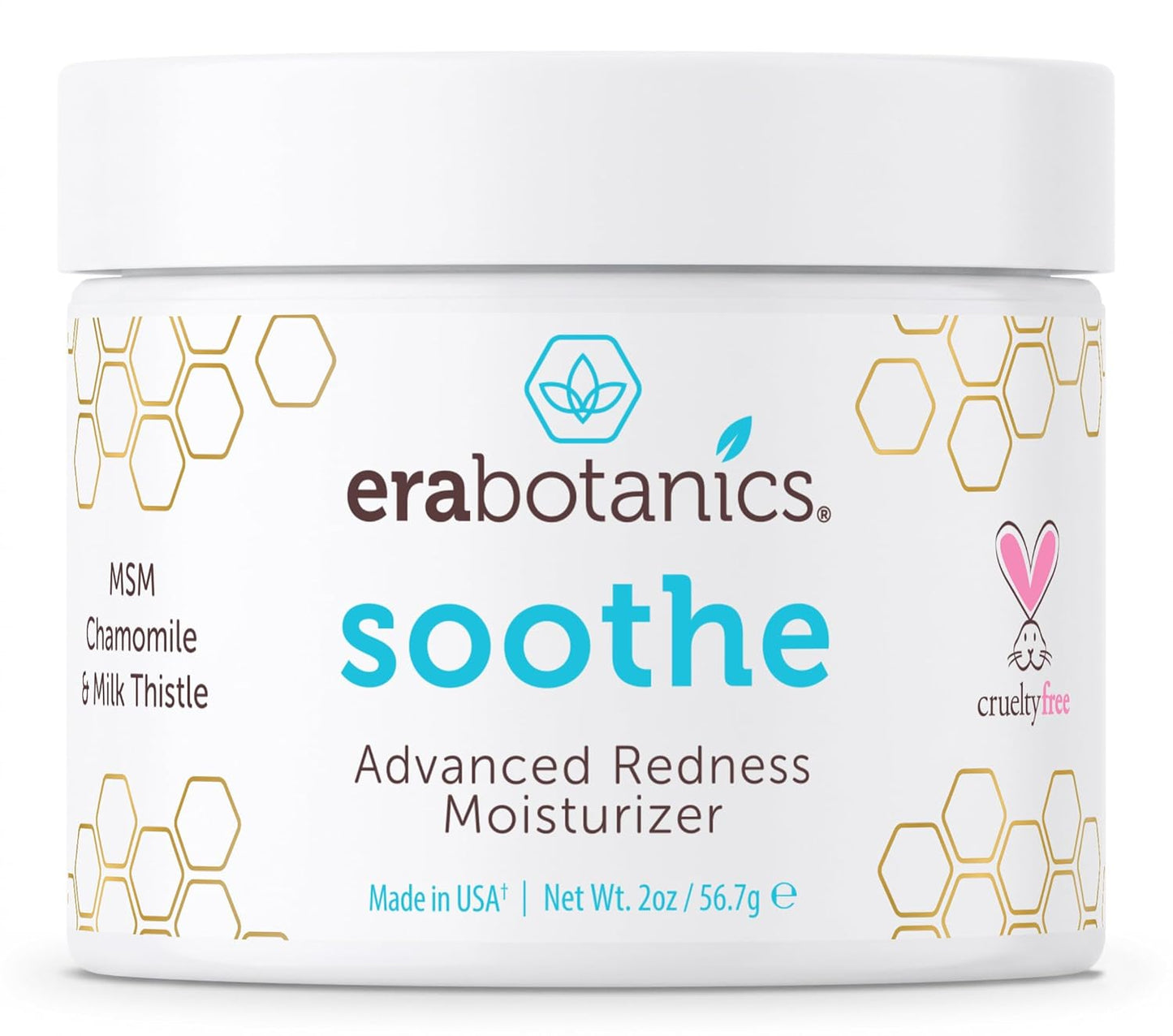 Era Organics Redness Relief Cream - Soothing Moisturizer with Manuka Honey & Chamomile | Made in USA