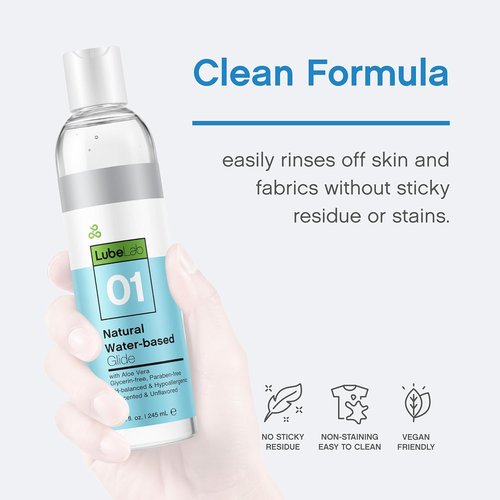 Lubelab Water-Based Personal Lubricant - Aloe & Vitamin E, Hypoallergenic, 8.3 Fl Oz | Natural Smooth Glide