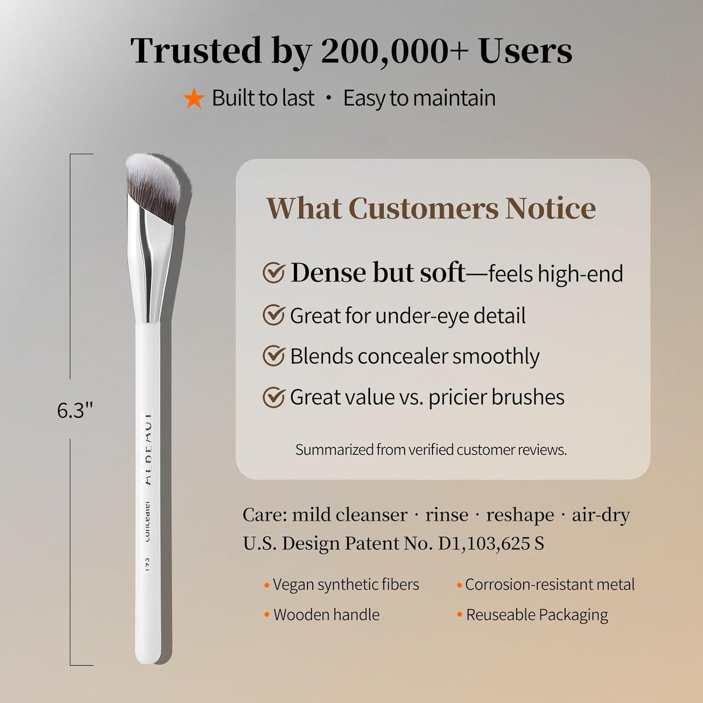 Albeaut Concealer Brush - Angled Precision Makeup Tool for Flawless Under Eye Blending