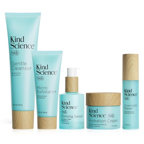 Kind Science 5-Piece Deluxe Anti-Aging Skin Care Set | Hydration & Exfoliation for Dry, Sensitive Skin