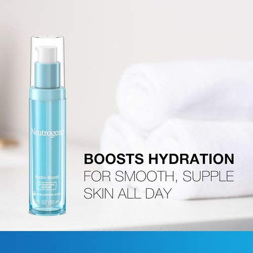 Neutrogena Hydro Boost Face & Neck Serum - Fast-Absorbing Hydrating Moisturizer with Hyaluronic Acid | 1 fl. oz