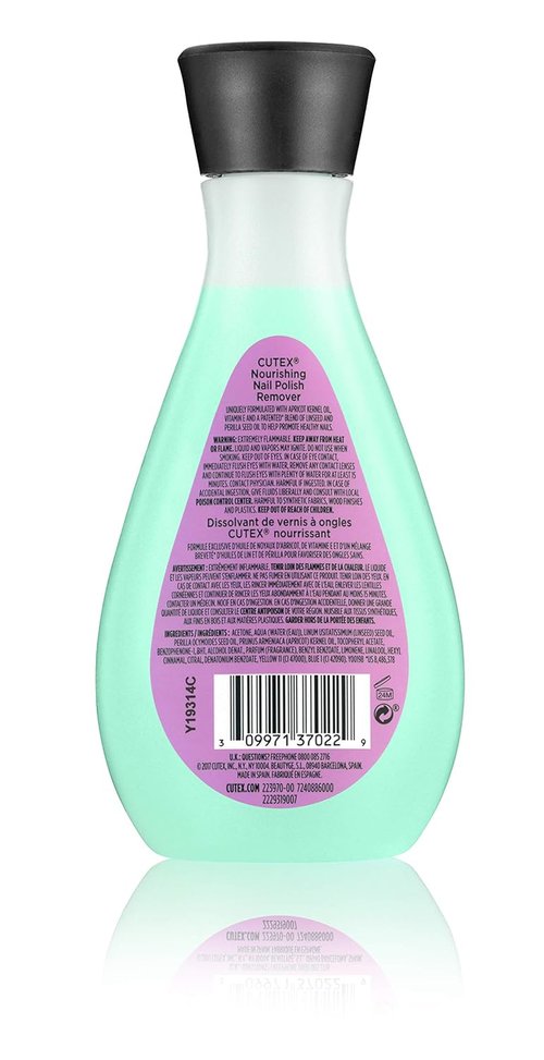 Cutex Nail Polish Remover - Nourishing Formula with Vitamins E & Apricot Oil | 6.76 Fl Oz (Pack of 2)