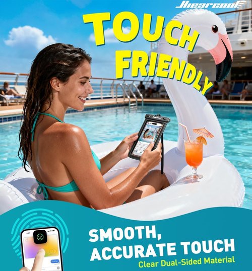 Hiearcool Waterproof Phone Pouch - IPX8 Waterproof Case for iPhone 17/16/15/14 Pro Max | Touch Screen, 2 Pack, Lanyard Included