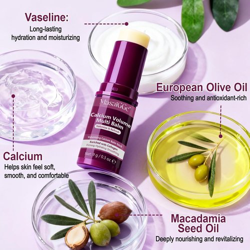 Calcium Volume Multi Balm - Korean Collagen Moisturizing Stick for Anti-Aging & Hydration