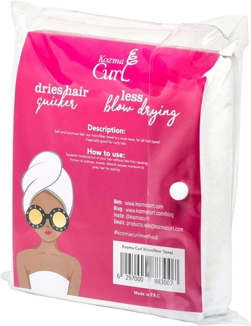Kozma Curl Microfiber Hair Towel - Large 20 x 37 Inches | Anti-Frizz & Super Soft Hair Wrap