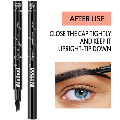 iMethod Eyebrow Pen - Natural-Looking Eyebrows with Micro-Fork Tip Applicator | Light Brown, All-Day Wear
