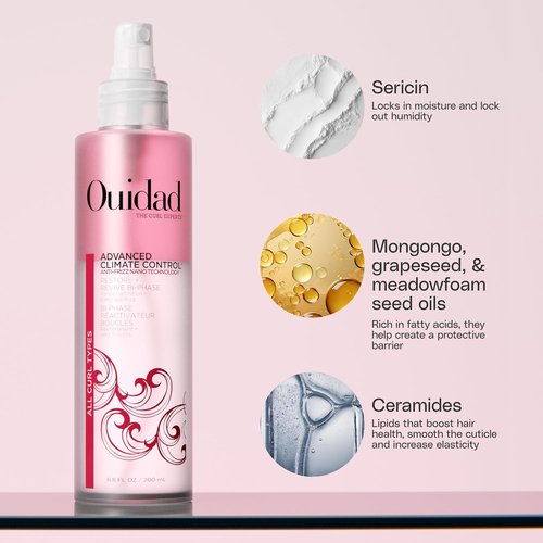 Ouidad Curl Refresh Bundle, Frizz Control Curl Defining Spray, 6 oz, Curly Hair Cream, 5.7 oz & Flexible Holding Spray, 8.5 oz, Lock in Moisture and Lock out Humidity, For All Curly Hair Types