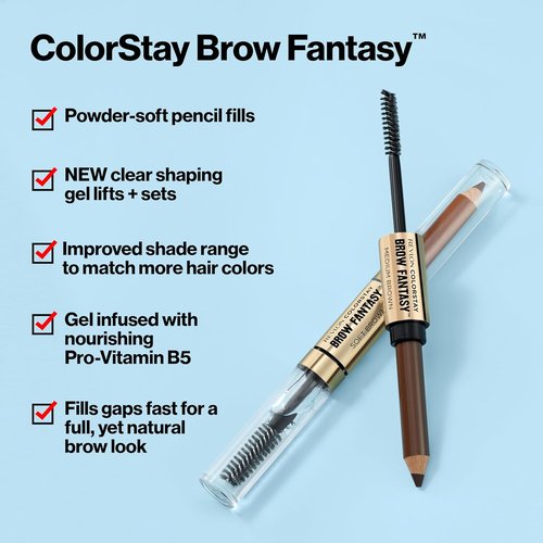 Revlon ColorStay Eyebrow Powder Pencil - All-In-One with Shaping Gel, 16HR Smudge-Proof, 001 Ash Blonde