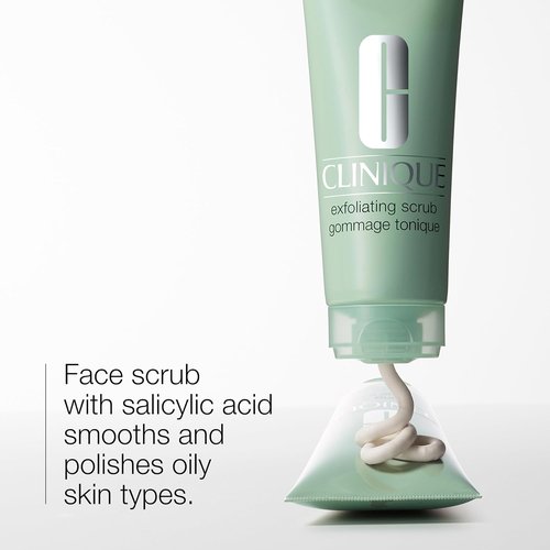 Clinique Exfoliating Face Scrub - Salicylic Acid for Oily Skin | Refreshing & Refining, 3.4 Fl Oz