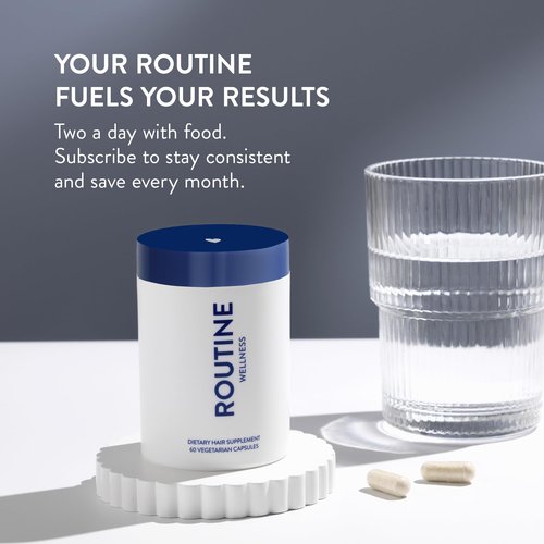 Routine Wellness Hair Growth Supplement – CLINICALLY Tested Thicker, Fuller-Looking Hair Support with Biotin & Key Nutrients, Vegetarian & Gluten-Free Vitamins - 1 Bottle, 30 Day Supply