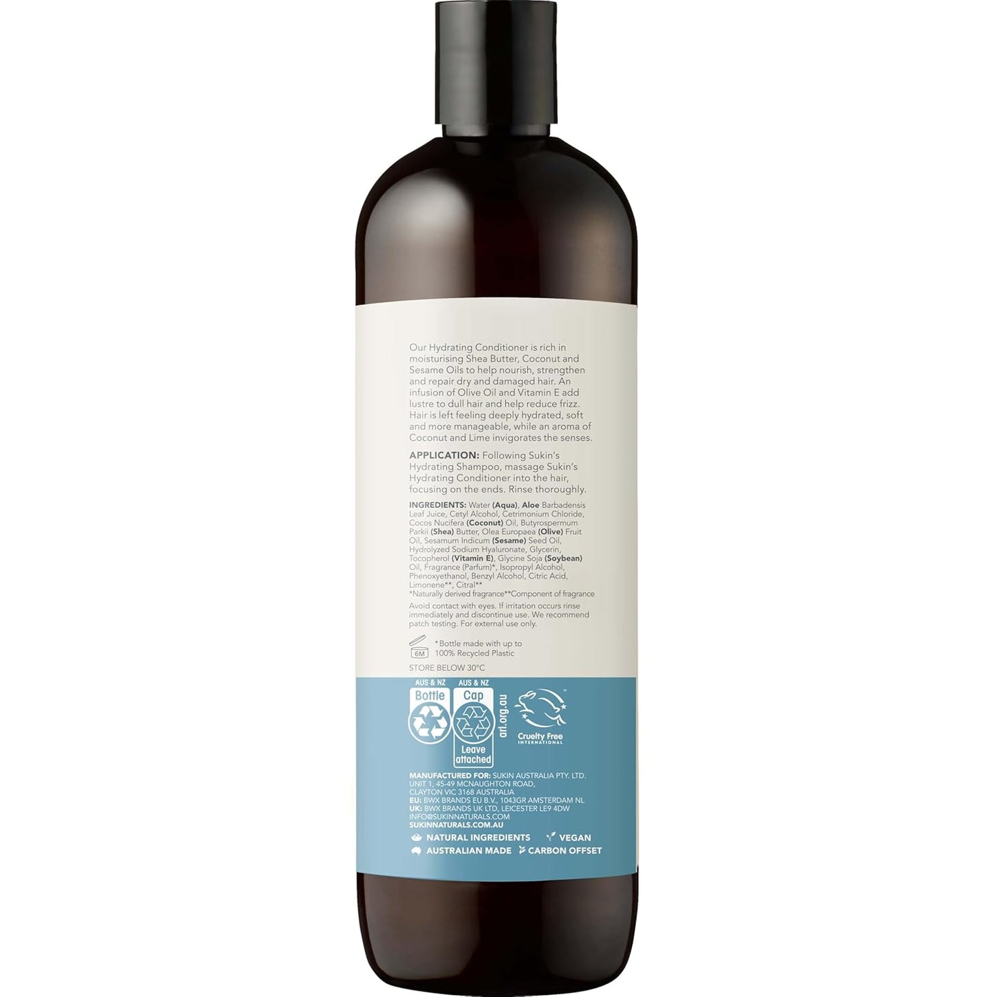 Sukin Hydrating Conditioner - Nourishing Formula for Dry & Damaged Hair | 16.9 Fl Oz