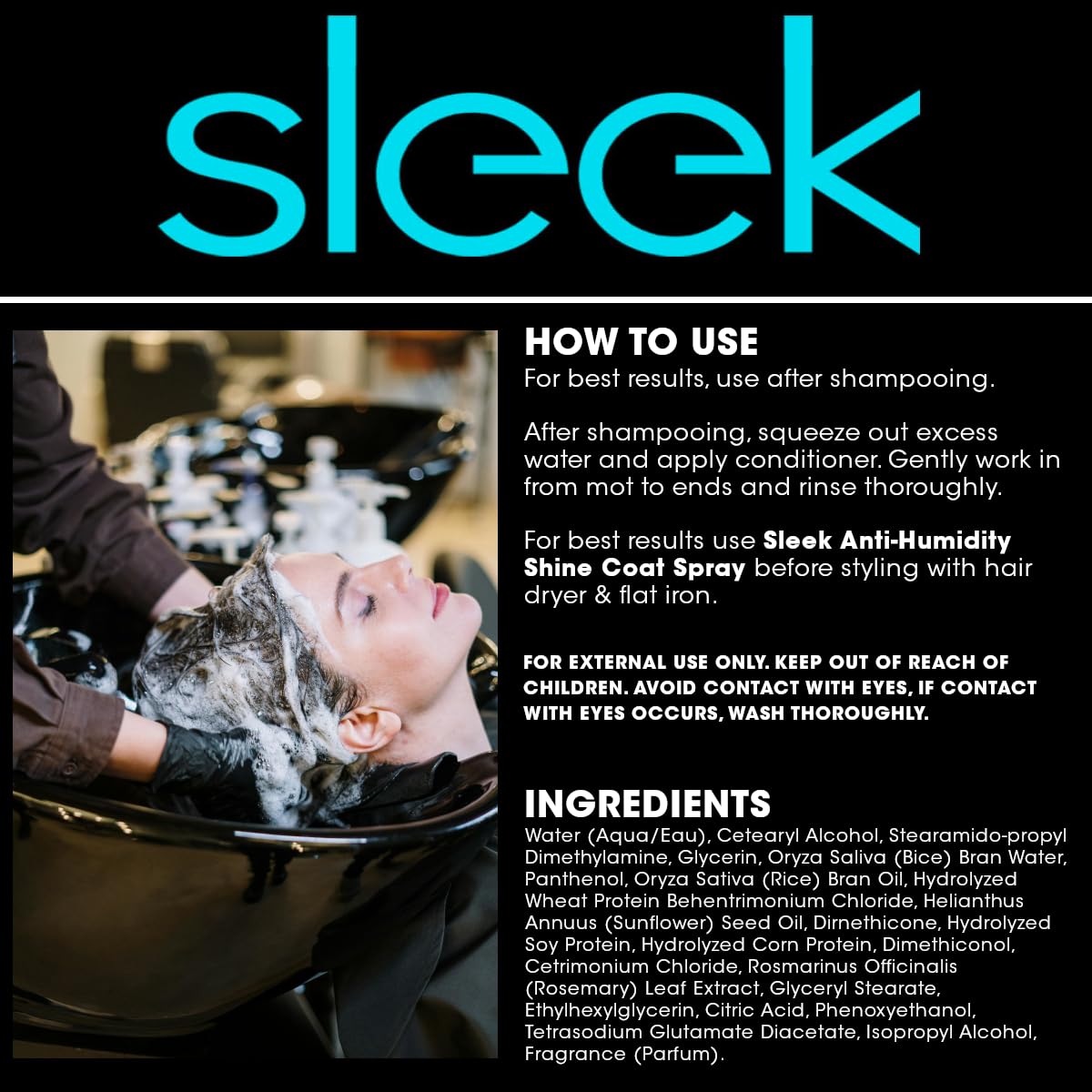 Hair Chemist SLEEK Anti-Humidity Conditioner - Defrizzing Formula for Dry, Frizzy Hair | 8 oz.