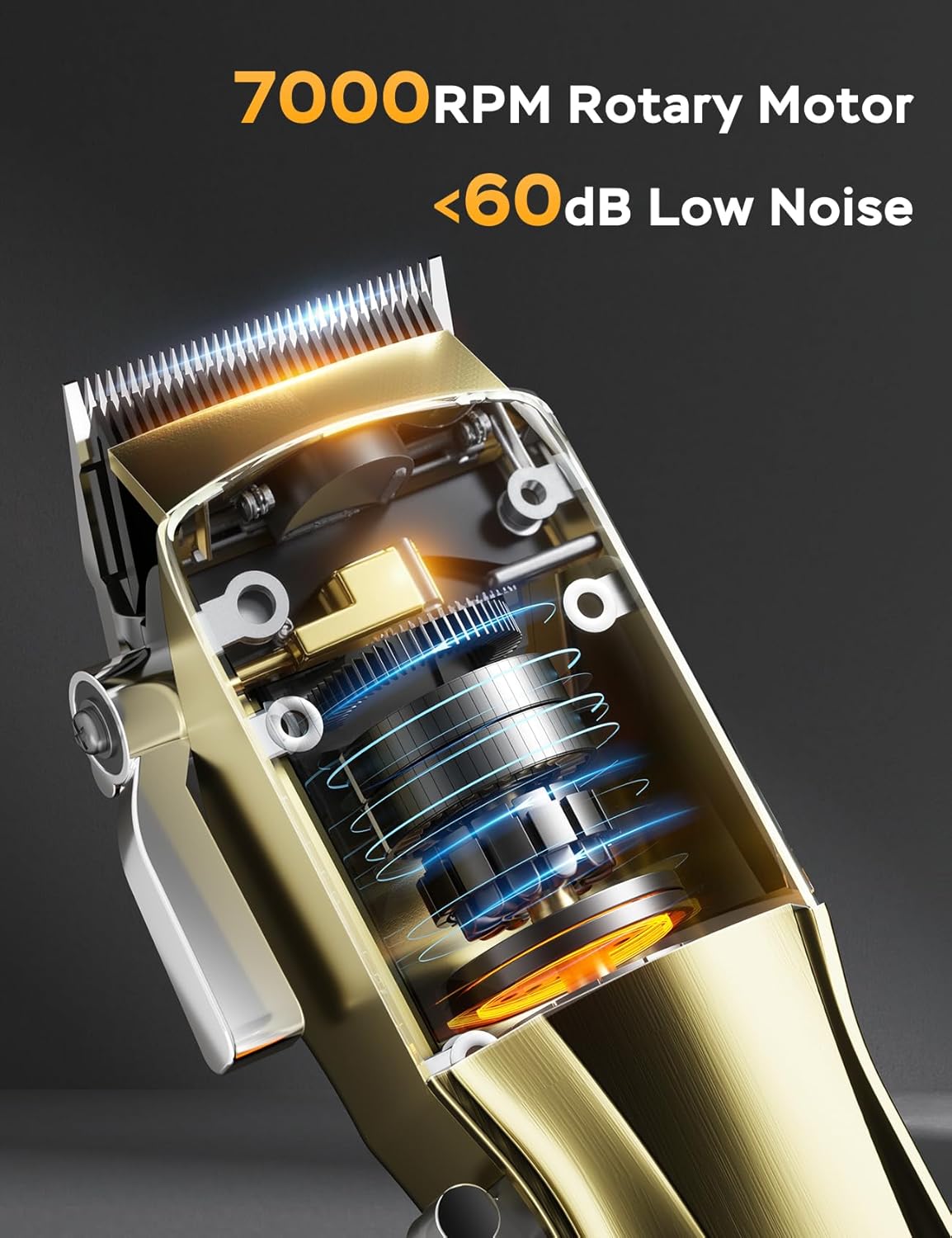 Skiennix Hair Clippers - Cordless & Corded Barber Clipper with 5Hrs Runtime, 7000RPM Motor | Waterproof Gold Cutting Kit