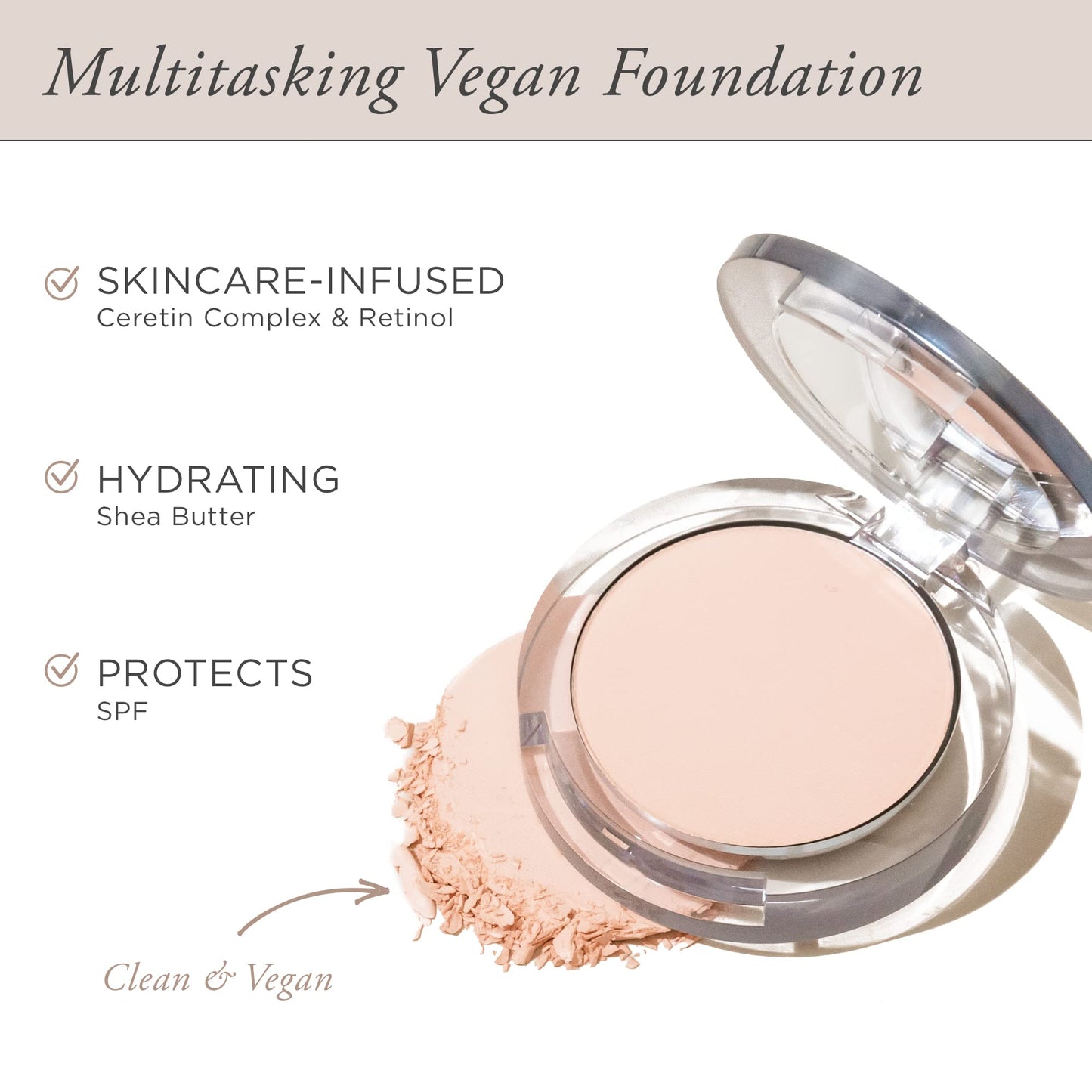 PUR Beauty 4-in-1 Pressed Mineral Makeup Powder Foundation with SPF 15 - Concealer & Finishing Compact Pressed Powder for Face - Buildable Medium to Full Coverage Foundation Powder (Fair Ivory)