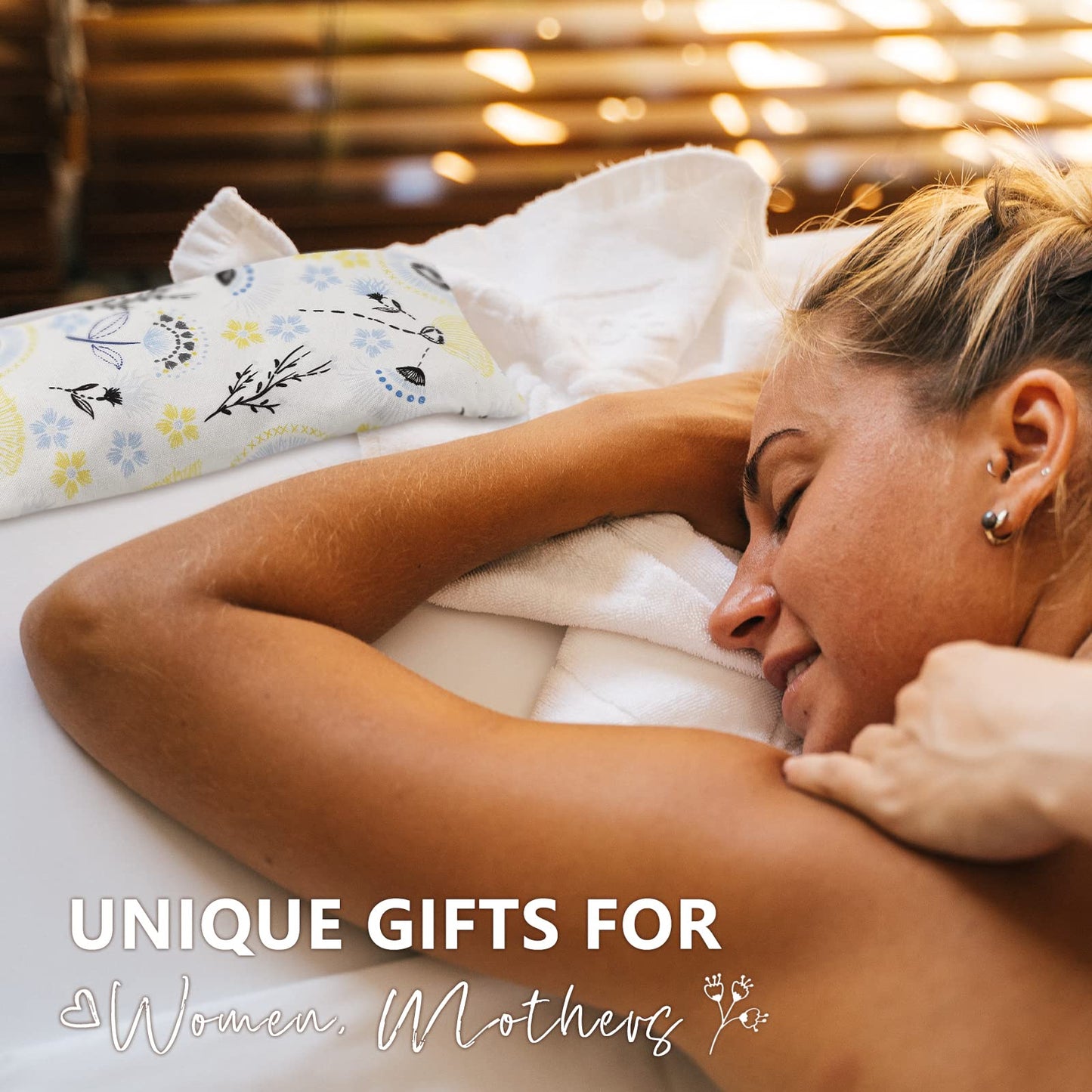 Lavender Eye Mask for Sleeping - Weighted Eye Pillow Heated for Headache, Sinus, Dry Eyes Relief, Moist Heat Eye Compress for Yoga, Meditation - Relaxation Gifts for Women