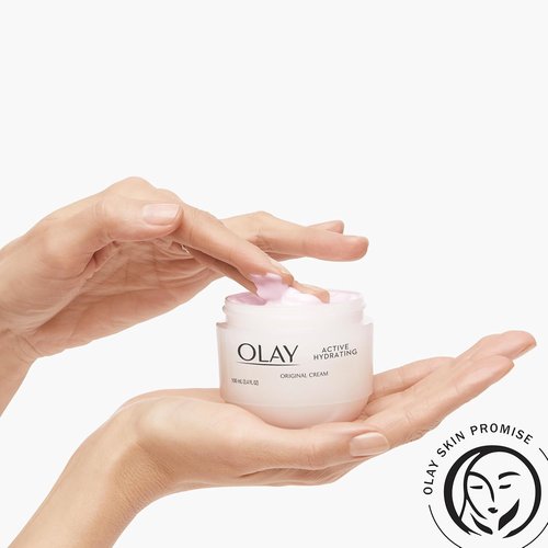 Olay Active Hydrating Cream - Moisturizing Face Cream for All Skin Types | 3.4 fl oz