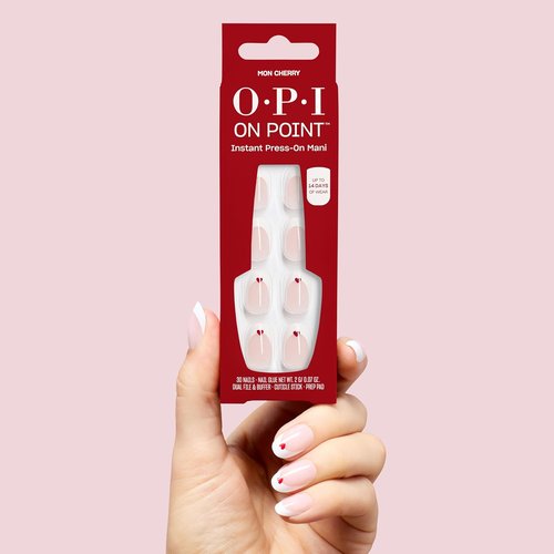 OPI On Point Press On Nails - Short Round, Squoval & Almond Styles | 30 Count with Glue | Long Lasting & Reusable