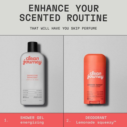 Cleanjourney Aluminum-Free Deodorant - Natural Odor Control with Baking Soda | EWG Verified, Lemonade Squeezy, 2.64 Oz