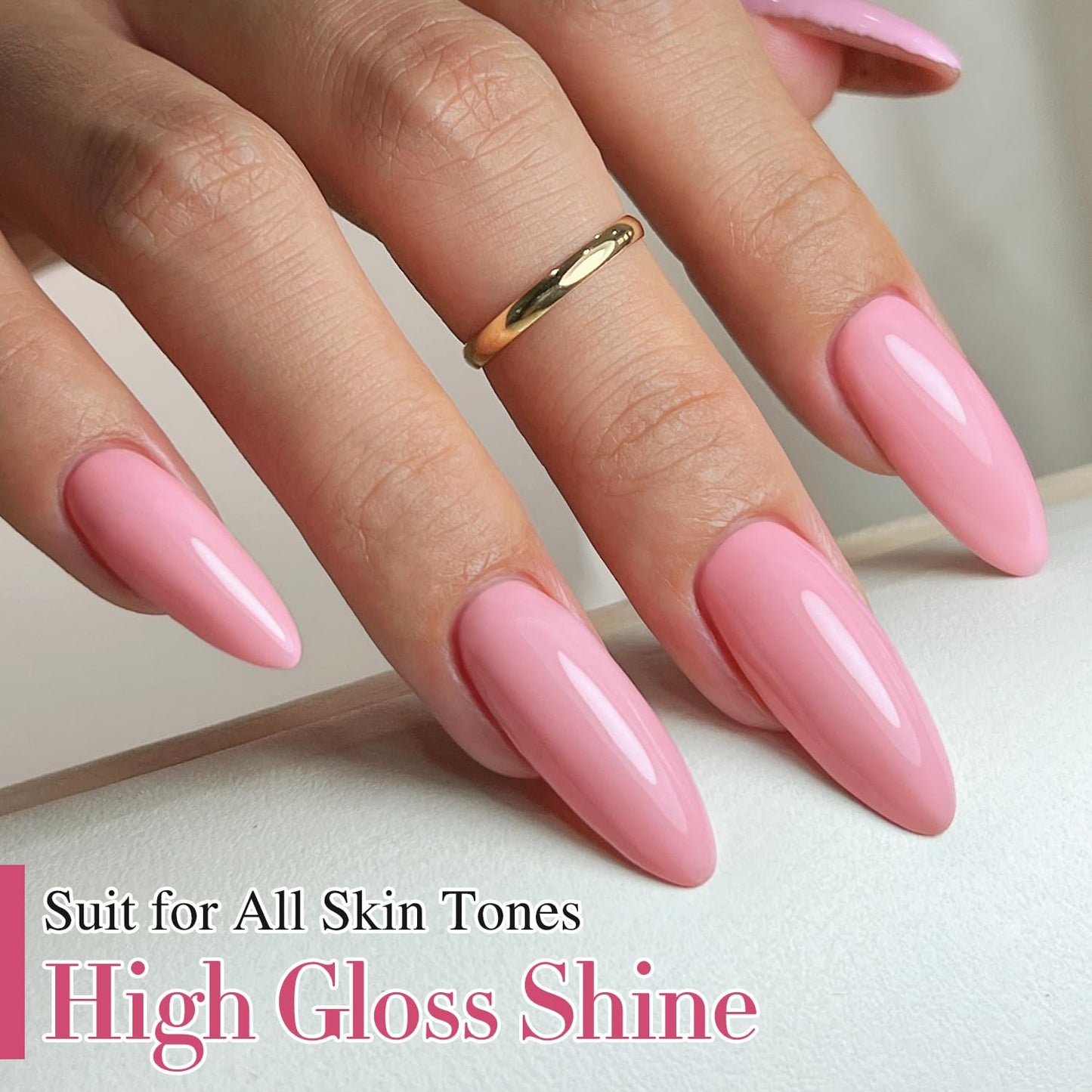 Double Rhythm 15ML Gel Polish Jelly Sheer Pastel Light Milky Color 1 PC 0.53 OZ Bottle UV Nail Polish Art Salon at Home for Women (Pink-B-A1035)