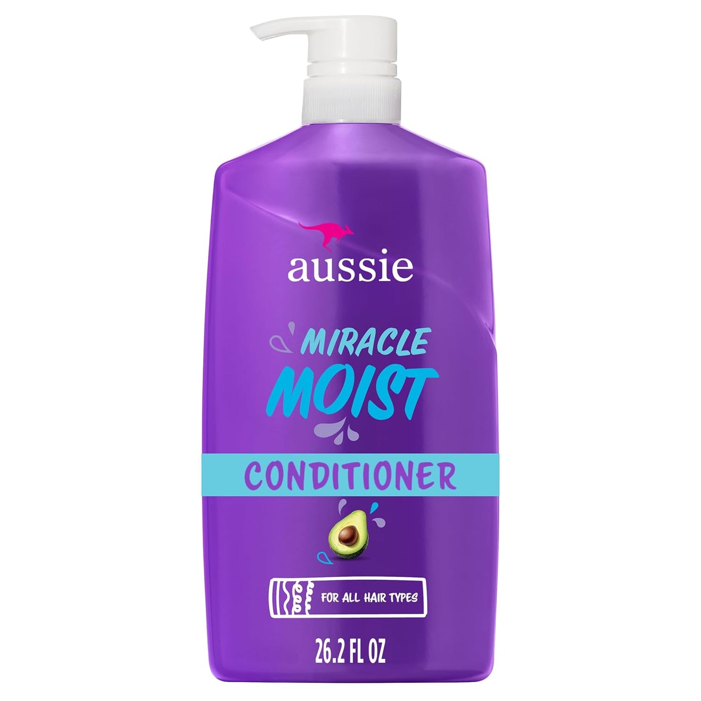Aussie Miracle Moist Conditioner - Paraben-Free with Avocado & Jojoba Oil | 26.2 Fl Oz