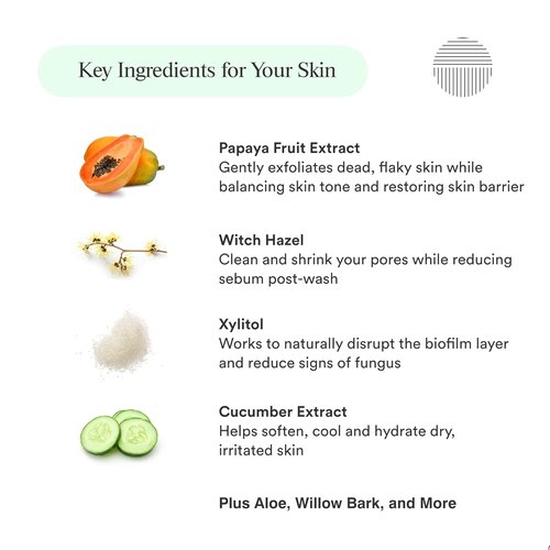 Dermazen Purifying Facial Cleanser - Steroid-Free & Malassezia-Safe for Red, Flaky Skin | 4 fl oz