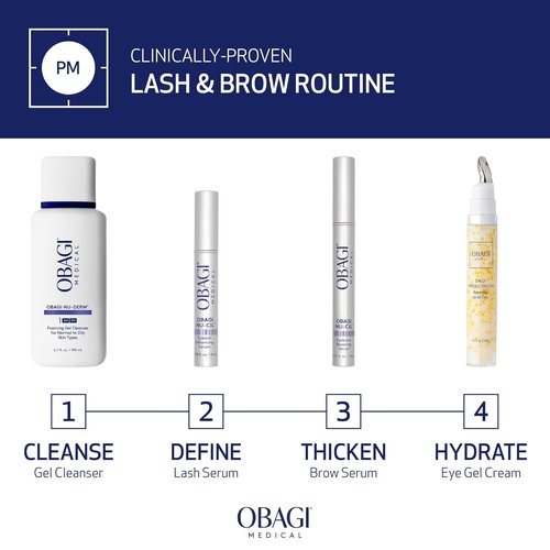Obagi Nu-Cil Eyebrow Boosting Serum - Ultimate Growth Solution with Hyaluronic Acid - Fast Absorbing for Thin & Patchy Brows - 6ml