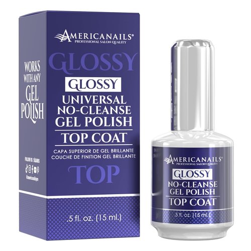 Americanails Gel Polish Top Coat - Long-Lasting Dual Cure Formula for Glossy Finish | 0.5 oz