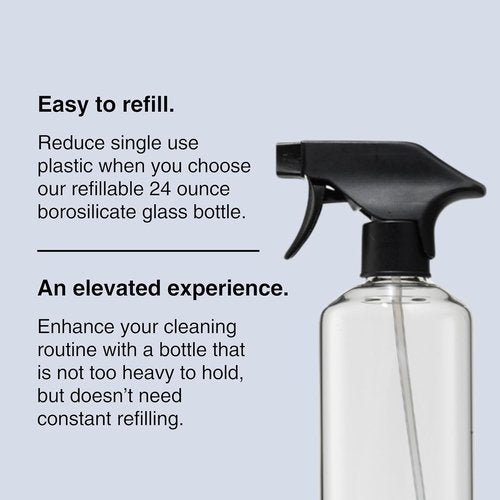 Public Goods Glass Spray Bottle - Refillable Bathroom Cleaner | 24 Oz Clear Borosilicate | BPA Free