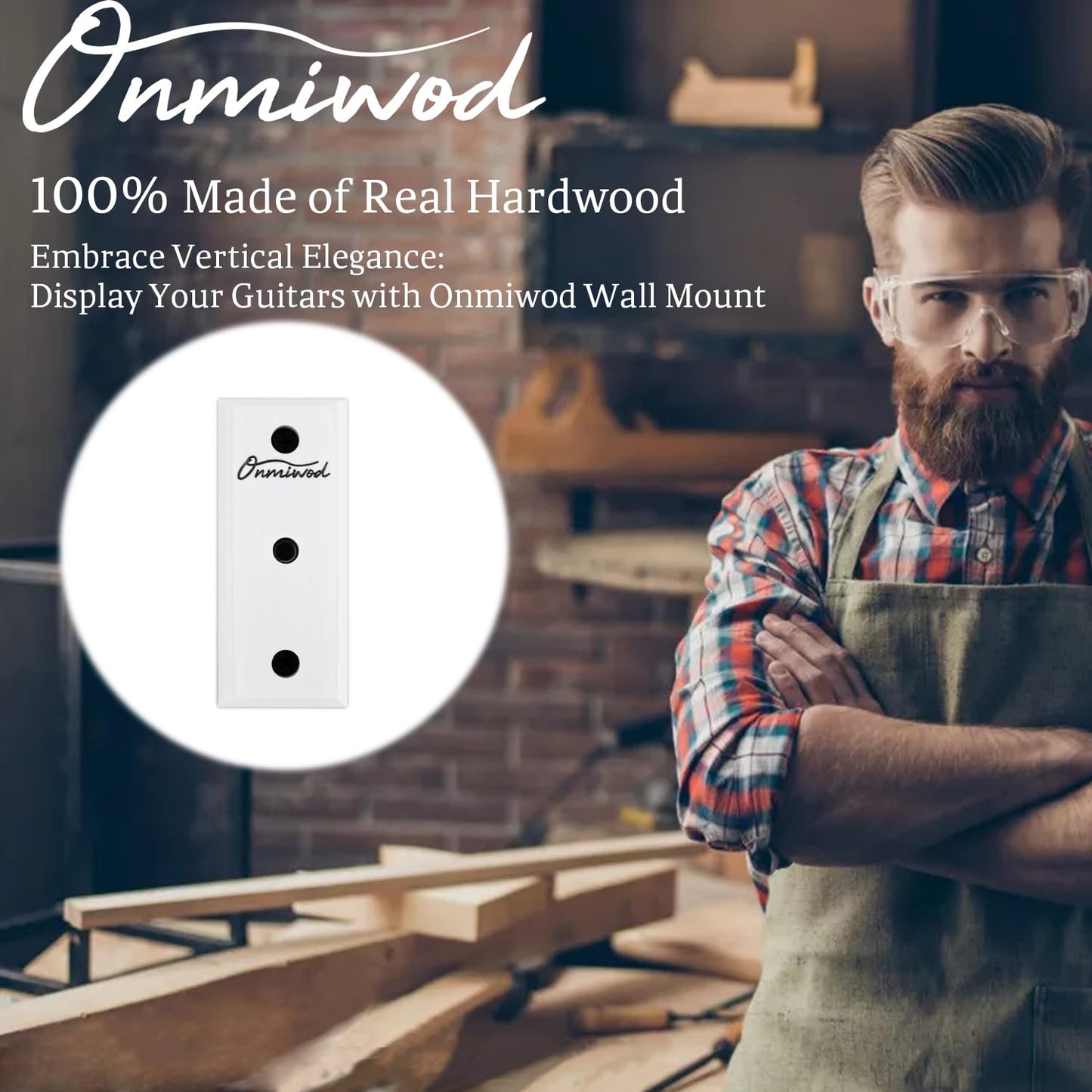 Guitar Wall Mount, Auto Lock Guitar Hanger Acacia Hardwood, Guitar Wall Hangers, Guitar Holder Hook Wall Stand for Classical, Acoustic, Electric Guitar, Bass, Ukulele, Gift for Guitar Player