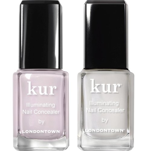 LONDONTOWN Illuminating Nail Concealer Bundle - Sheer Pink & Milky White | Long-Lasting Brightening Lacquer for Discolored Nails, 0.40 fl oz