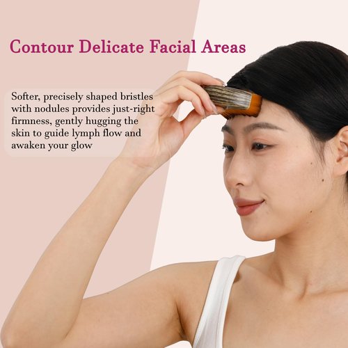 HOYECL No Oil Lymphatic Face Sculpting Brush, Curved Facial Dry Brush for Lymphatic Drainage, Sculpt and Lift Your Face Naturally, Designed for Sensitive Skin