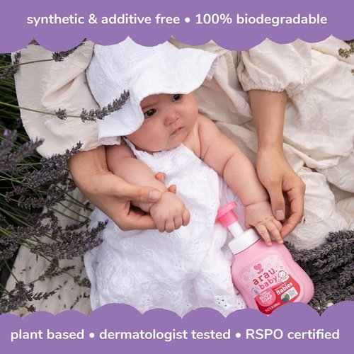 Arau Baby Foam Body Soap - Natural Plant-Based Lavender Scent | Gentle for Sensitive Skin, 15.21 Fl Oz