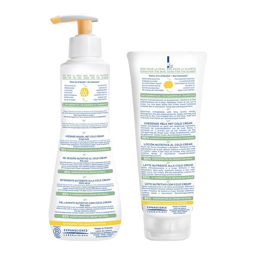 Mustela Baby Bath Time Gift Set | Dry Skin Care Essentials with Natural Avocado & Cold Cream - 2 Items