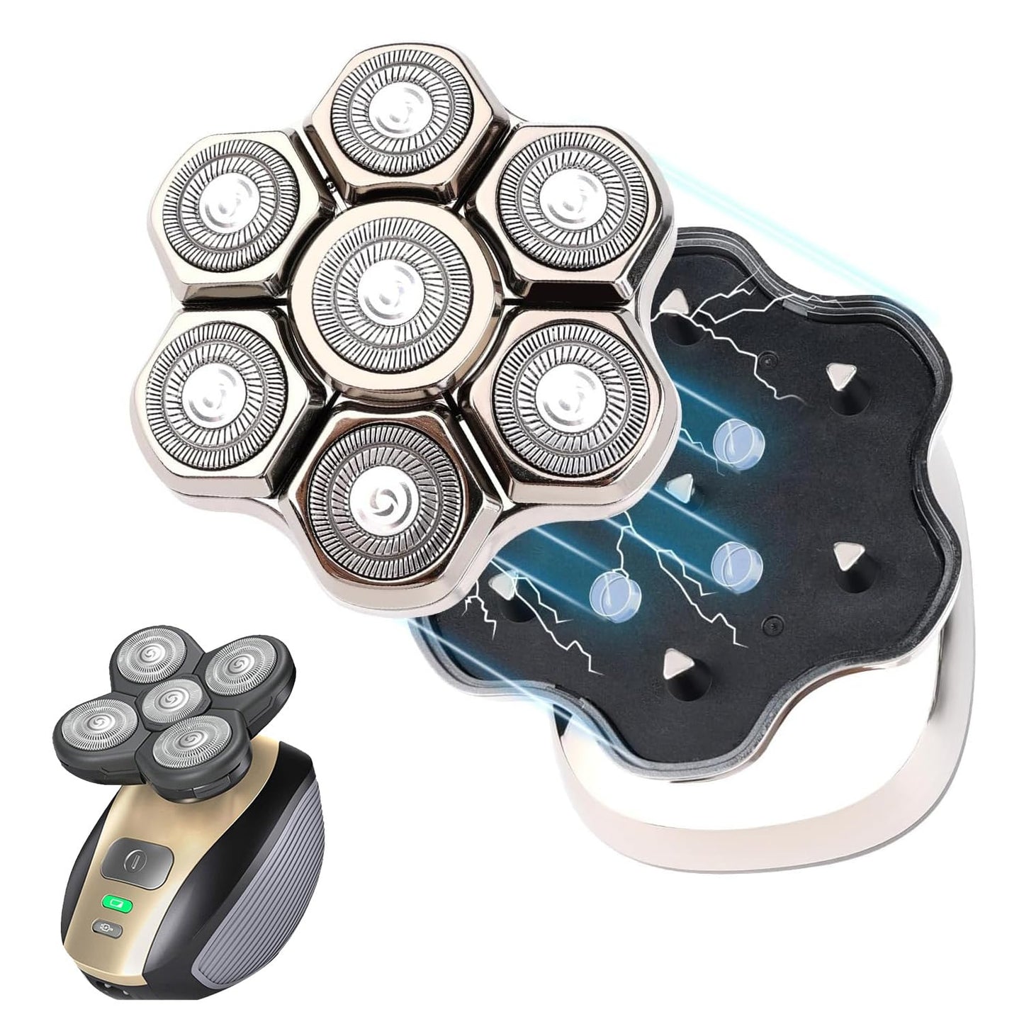 Universal 7 Magnetic Replacement heads Compatible with Freebird Freedom Grooming Head Shaver Replacement heads