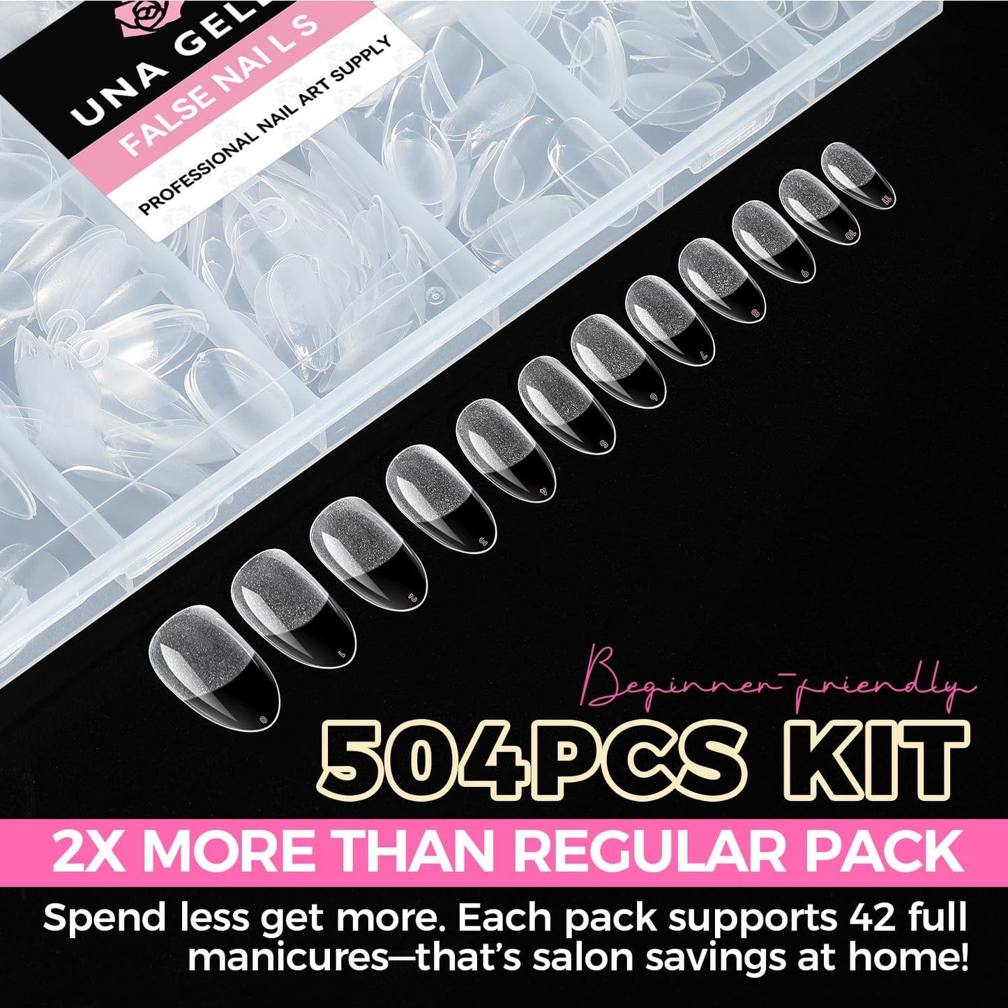 UNA GELLA Gel Nail Glue, Solid Nails Gl ue Gel 40g Lamp Curing Needed Soak Off G LUE Strong Nail G LUE G el for Acrylic Fake Nails Tips Extension Press On Nails for Gelly Tips