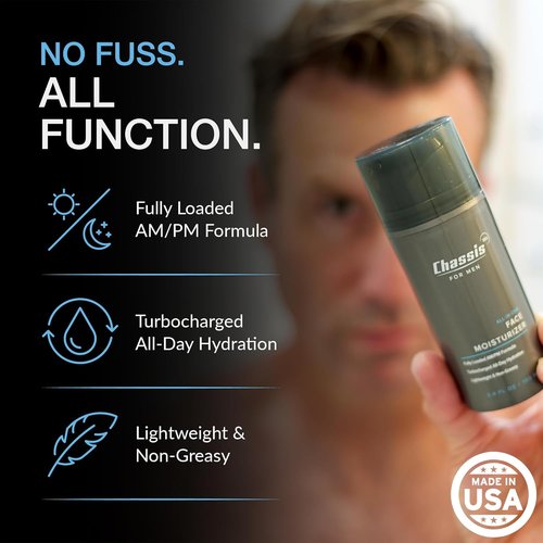 Chassis 360 All-In-One Face Moisturizer - Hydrating Men's Lotion with Vitamin C & Niacinamide - 3.4 Fl Oz