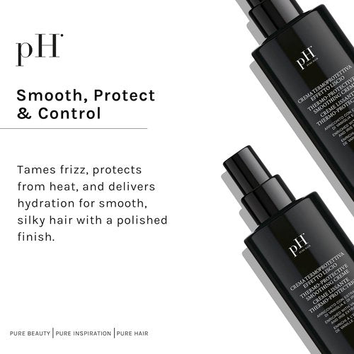 pH PURE HAIR Thermo-Protective Smoothing Crème - Anti-Frizz & Heat Protection - 6.7 oz Keratin Treatment